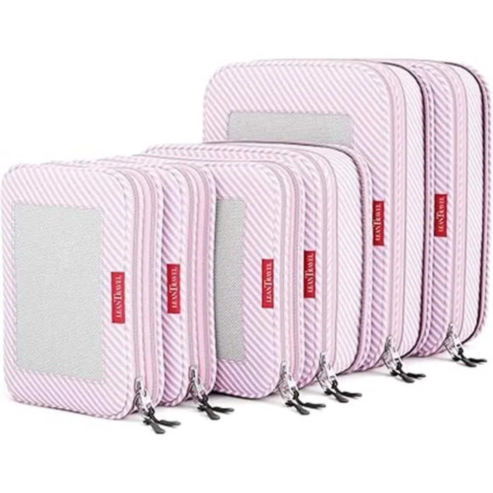 Compression Packing Cubes for Travel Organizers with Double Zipper